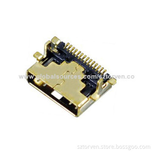 Mini USB Female 14P SMT Type Connector with Post, 100V AC Dielectric Withstanding VoltageNew